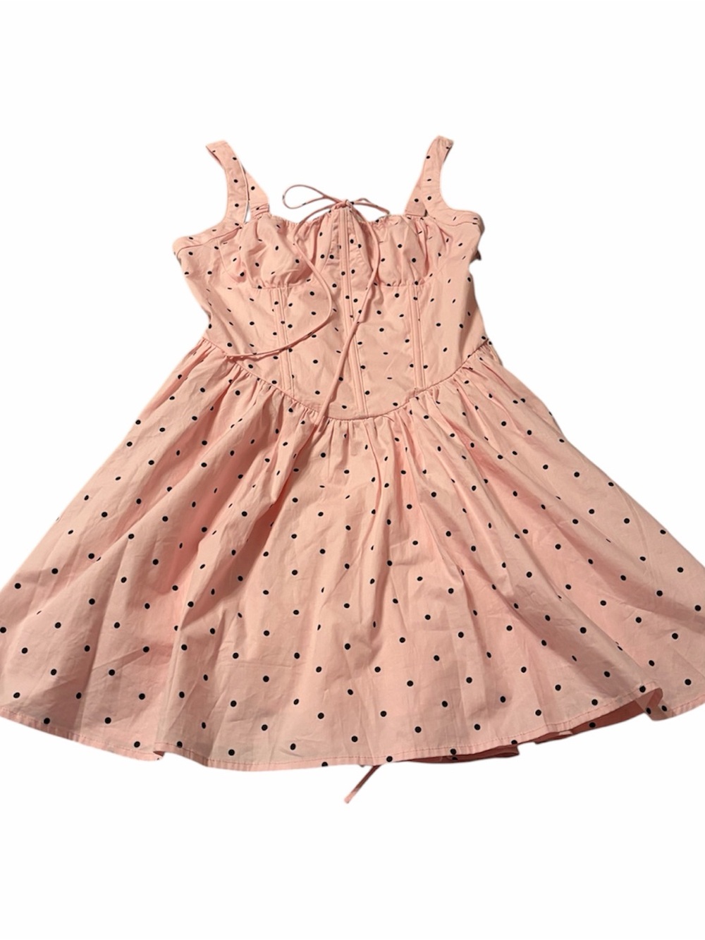 Mable Corset Pink Polka Dot Mini Dress Tulle Skirt Small Fit & Flare - Picture 2 of 4